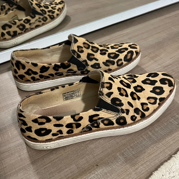 UGG Keile Calf Hair Leopard Slip On Shoes - Picture 3 of 7